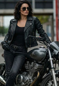women biker jacket